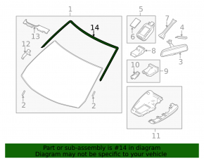 Молдинг лобового скла верхній Mazda 3 14-18 BM