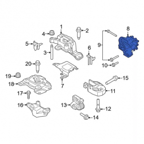 Кронштейн правой подушки двигателя Ford Escape MK3 13-19 1.5Т