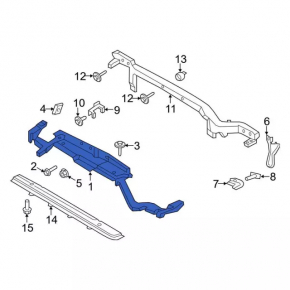 Опора радіатора верхня Ford Edge 19-24