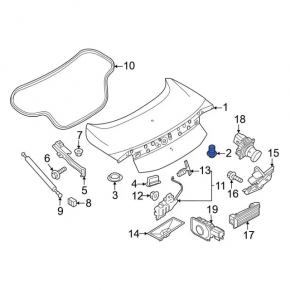 Отбойник крышки багажника левый Ford Mustang mk6 15-23