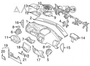 Накладка колени водителя Kia Soul 14-16 черн