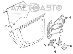 Стекло двери задней правой Audi A5 F5 18-25 5D