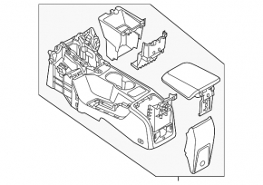 Центральна Консоль підлокітник і підстаканники Ford Focus mk3 11-14 сіра