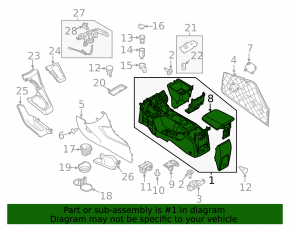 Консоль центральная подлокотник и подстаканники Ford Focus mk3 11-14 подстакан поперек, беж