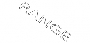 Эмблема надпись RANGE капота Land Rover Range Rover Velar 18-23 черный
