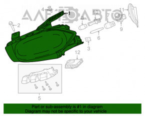 Фара передняя левая Dodge Dart 13-15 галоген хром