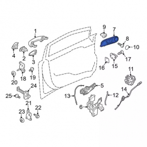 Ручка двери внешняя задняя левая Ford Fiesta 11-19