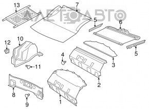 Полка задняя Chrysler 300 11-23 черн