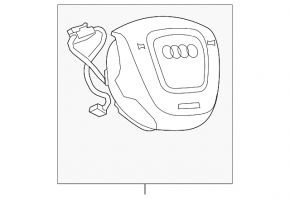 Подушка безпеки airbag в кермо водійська Audi A6 C7 16-18 рест коричневий, подряпини