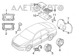 Динамик пищалка передней панели левый VW Passat 20-22