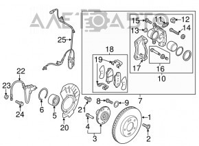 Суппорт в сборе передний правый Kia Soul 14-19