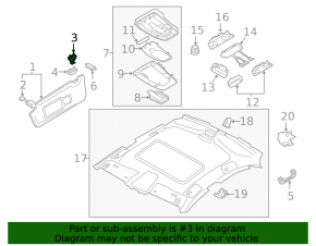 Крючок козырька левый Audi A5 F5 17-24 черный, 2 части