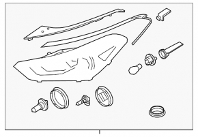 Фара передня ліва у зборі Hyundai Tucson 19-21 галоген без LED Accent