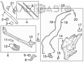 Поводок дворника левый Kia Soul 14-19