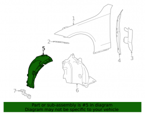 Підкрилок передній правий передня частина Mercedes C-class W206 300 22-25