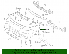 Крепление переднего бампера правое Subaru Outback 20-22