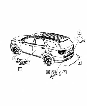 Проводка заднего бампера Dodge Durango 14-15 под парктроники