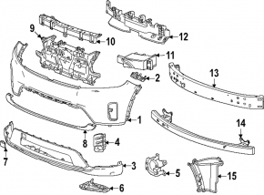 Верхняя накладка переднего бампера Honda Prologue 24-26 With front park aide, with front park aide