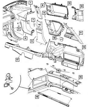 Шторка багажника Jeep Compass 11-16 черн