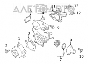 Крышка корпуса термостата Nissan Altima 19-25 2.5