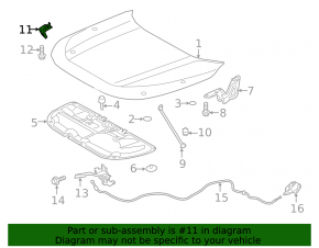 Кронштейн опоры капота Toyota Venza 21-24