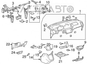 Решетка динамика торпеды центральная Lexus RX300 RX330 RX350 RX400H 04-08 беж