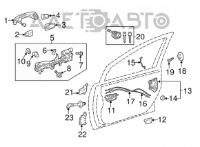 Замок двери передней левой Toyota Rav4 19-25