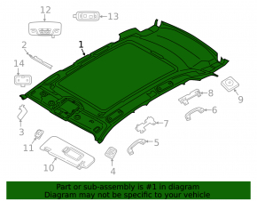 Обшивка потолка BMW X5 G05 19-23 под панораму, черная