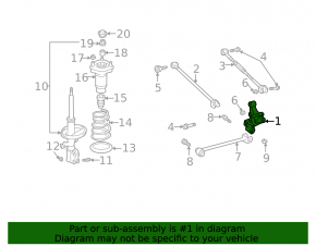 Цапфа задняя правая Lexus RX300 RX330 04-09 FWD