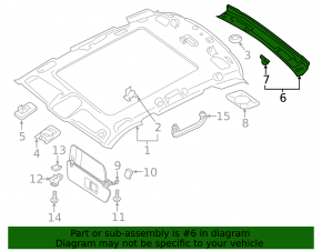 Накладка потолка задняя Audi Q7 19-24 серая