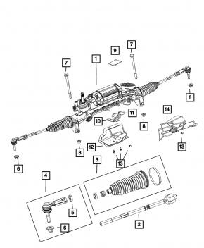 Рулевой наконечник левый Jeep Cherokee KL 19-23