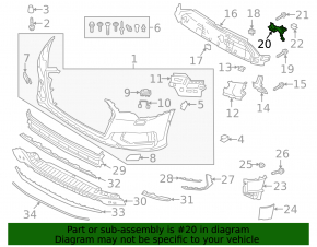 Крепление решетки радиатора grill правое Audi A6 C8 19-24