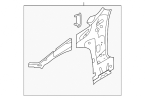 Стойка кузова передняя левая VW Jetta 19-26