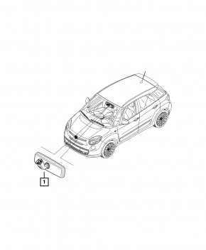 Зеркало внутрисалонное Fiat 500L 14-19 простое