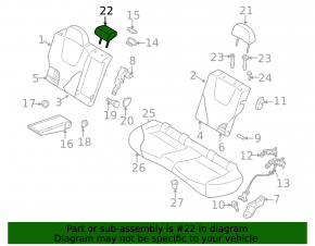 Подголовник 2 ряда центральный Subaru Forester 14-18 SJ ткань серый