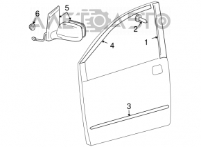 Зеркало боковое левое в сборе Toyota Sienna 04-10