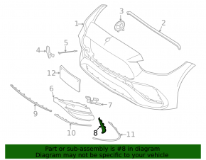 Накладка переднього бампера ліва Mercedes C-class W206 300 22-25 AMG pkg