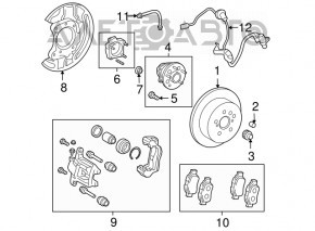 Кожух тормозного диска задний правый Toyota Sienna 04-10