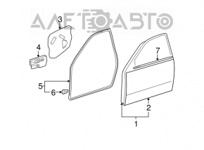 Уплотнитель двери передней правой Lexus IS250 IS300 IS350 06-14