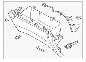 Перчаточный ящик, бардачок Ford Edge 20-24 черный