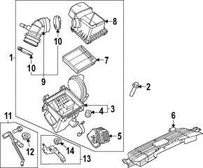 Корпус воздушного фильтра Ford Escape MK4 21-26 hybrid тип 1