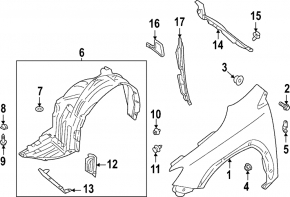 Уплотнитель крыла капот-крыло правый Subaru WRX 22-26