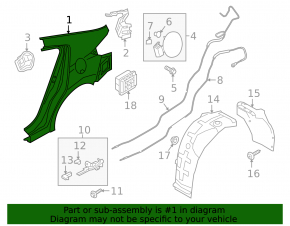 Крило заднє праве Hyundai Elantra AD 17-18