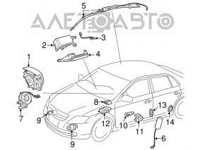 Датчик подушки безопасности задний левый Toyota Avalon 05-12