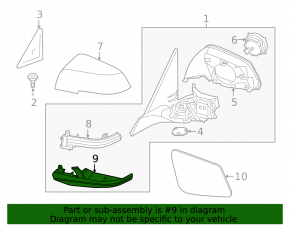 Крышка бокового зеркала правая BMW X2 F39 18-23 нижняя, Shadow-Line