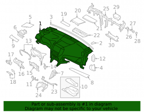 Торпедо передняя панель без AIRBAG Subaru Impreza 17-23 GK кожа, красная строчка