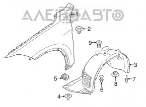 Крило переднє праве BMW X1 F48 16-22 синій B45