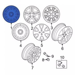 Запасное колесо докатка R15 Ford Fiesta 14-19