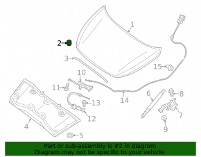 Отбойник капота левый Nissan Pathfinder 13-20