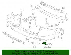 Заглушка буксировочного крюка заднего бампера Honda Odyssey 18-26 2018-24